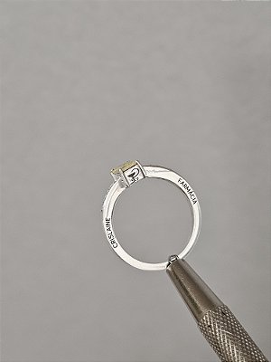 Anel em prata 925 Baguete vert. REF.12