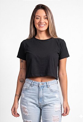 Cropped Estonado Preto
