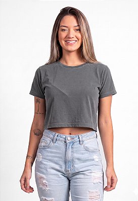 Cropped Estonado Chumbo