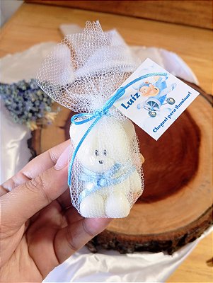 Velinha aromática ursinho 32g no tule