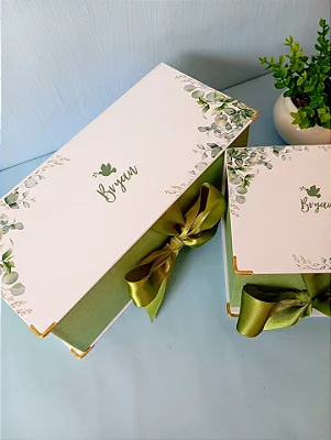 Caixa Convite Verde 2 Canecas