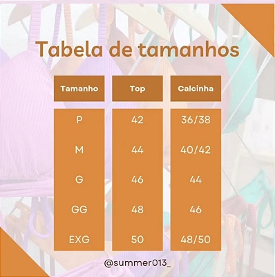 Tamanhos