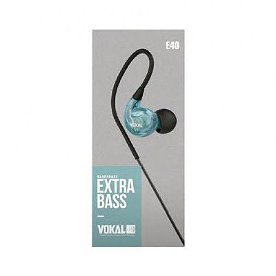 Fone de Ouvido Vokal  E40 Profissional In Ear Extra Bass Azul