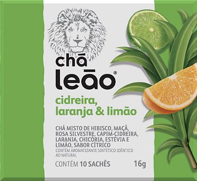 Chá Leão Cidreira, Laranja e Limão - 10 Sachês