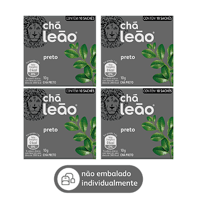 Combo Chá Leão de Chá Preto 4 Caixas de 10 un - 40 Sachês