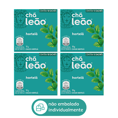 Combo Chá Leão de Hortelã 4 Caixas de 10 un - 40 Sachês