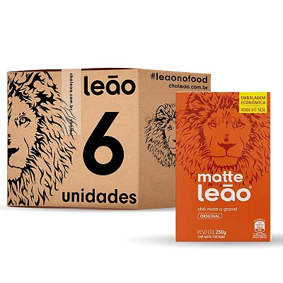 Combo Chá Matte Leão Original Granel - 6 Caixas de 250g cada