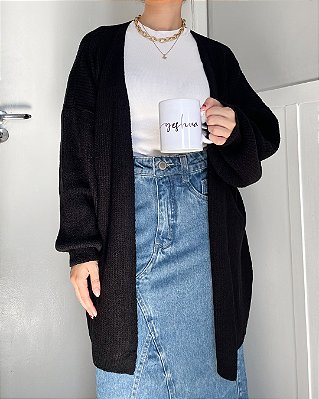 Cardigan fio mousse longo #combo