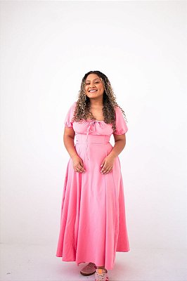 Vestido Talita romântico com mangas bufantes