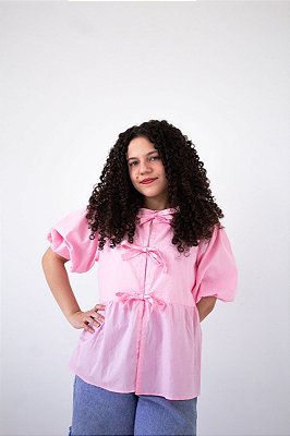 Bata Ana laço manga bufante