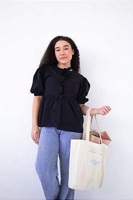 Bata Ana laço manga bufante