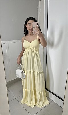 Vestido longo de viscolinho Rebecca