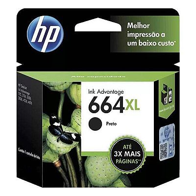Cartucho de tinta HP 664XL preto (F6V31AB)