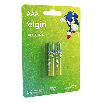 Pilha AAA alcalina 1.5V Elgin LR03 (Blister com 2)