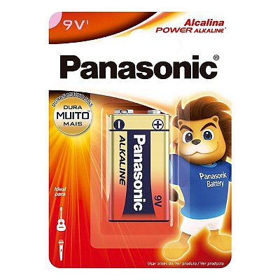Pilha alcalina 9V Panasonic 6LF22XAB (Blister com 1)