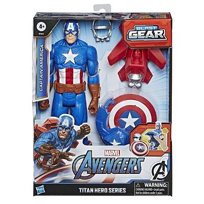 Boneco Capitão America Titan Hero Power figura articulada 30 cm - E7375 Hasbro