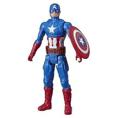 Boneco Capitão América Avengers Titan Hero Figura Articulada 30 cm - E7877 Hasbro