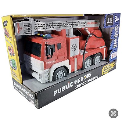 Caminhão De Bombeiro Infantil com Jato de Água 1:12