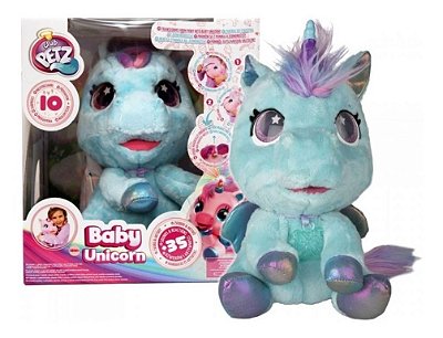 Pelúcia Interativa My Baby Unicorn Ponei Azul BR1284 - Multikids