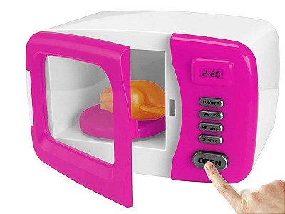 MICRO-ONDAS de Brinquedo Rosa Infantil com Luz e Som DMT5588
