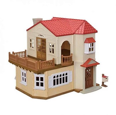 Epoch Casa Sylvanian Families Telhado Vermelho Com Luzes Cor Marrom-claro