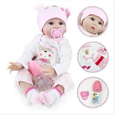 Boneca Bebe Reborn Laura Baby Mini Valentina - Shiny Toys