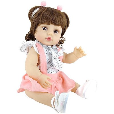 Boneca Bebê Reborn Laura Baby Agatha 100% Silicone