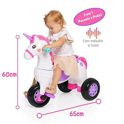 Triciclo Infantil 2 em 1 Unicornio Fantasy - Calesita