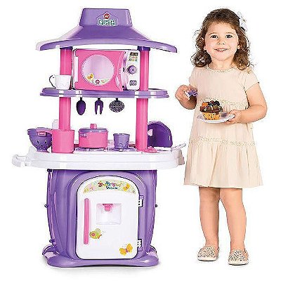 Triciclo Infantil Meninas Gatinha Som Luz 2 Em 1 Com Pedal