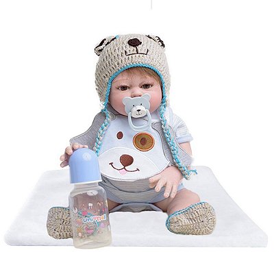 Bebe Reborn Menino Noah - Paradise Galleries 55 cm Corpo de Pano - TRENDS  Brinquedos