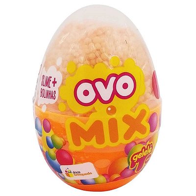 Slime Ovo Mix - com Bolinhas Foam Laranja Gelelé