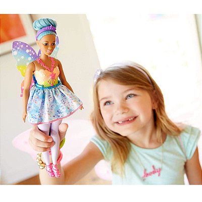 Boneca Barbie Fada Dreamtopia Cabelo Azul FXT00
