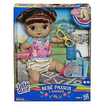 Boneca Baby Alive - Sapatinhos Brilhantes Morena E5248 Hasbro