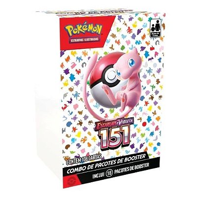 Carta Pokemon Combo Booster 18 Pacotes  Escarlate e Violeta 151