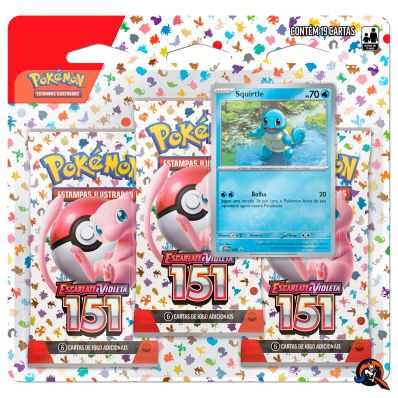 Carta Pokemon Triple Pack Escarlate e Violeta 151 - Squirtle