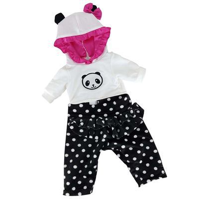 Roupa Para Boneca Bebê Reborn Com Touca Urso Rosa - Shiny Toys