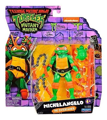 Boneco Tartaruga Ninja Articulado 11 cm - Michelangelo