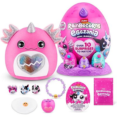 Rainbocorns Unicórnio Pelúcia Eggzania Surprise 10 Surpresas F149-9 - Fun