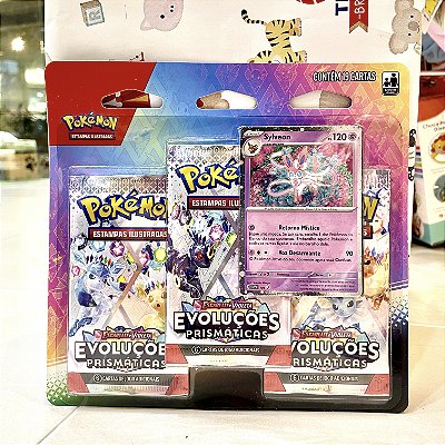 Cartas Pokémon Blister Triplo Evoluções Prismáticas Sylveon