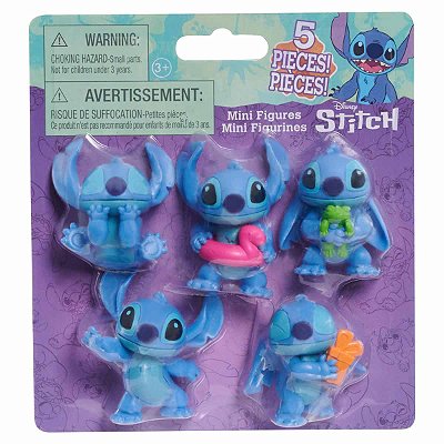 Boneco Stitch Mini - Colecionáveis com 5 de 4 cm - Disney