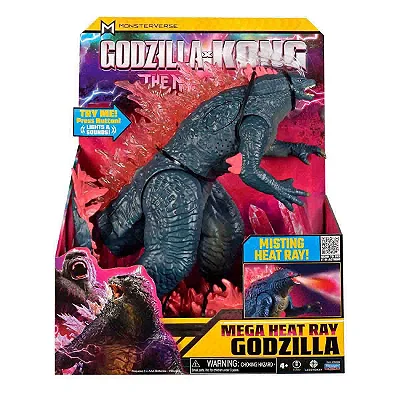 Boneco Godzilla vs Kong The New Empire Godzilla com Som e Luz 33 cm