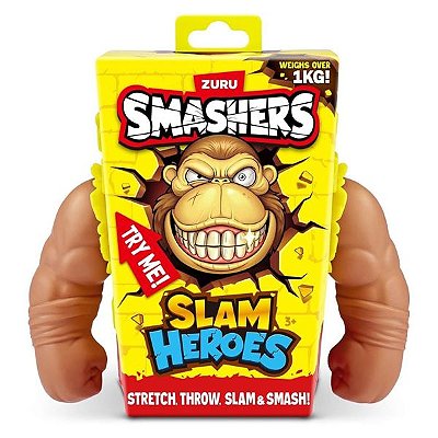 Smashers GORILA Macaco ESTICA Elástico Marrom SLAM HEROES