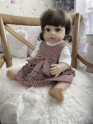 Boneca Bebe Reborn Laura Baby Mariah 45 cm e Corpo 100% Vinil