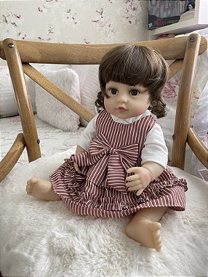Boneca Bebe Reborn Laura Baby Mariah 45 cm e Corpo 100% Vinil