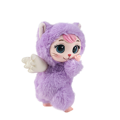 BONECA PELUCIA CHAVEIRO GATINHA LAMIMI SARAH ANJO ROXO 9162-01
