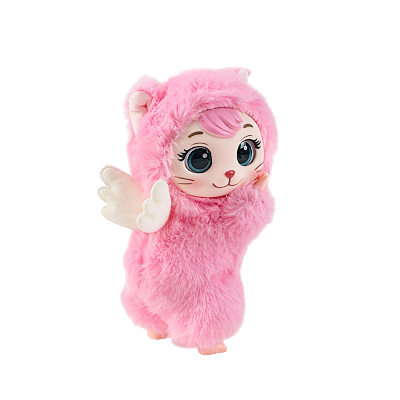 BONECA PELÚCIA CHAVEIRO GATINHA LAMIMI RUTH ANJO ROSA 9162-04