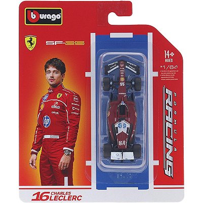 Miniatura Carro Formula 1 Ferrari Charles Leclerc 1:64 Bburago