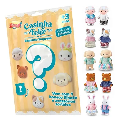 Casinha Feliz Pacote Surpresa Boneco Filhotes - Zoop