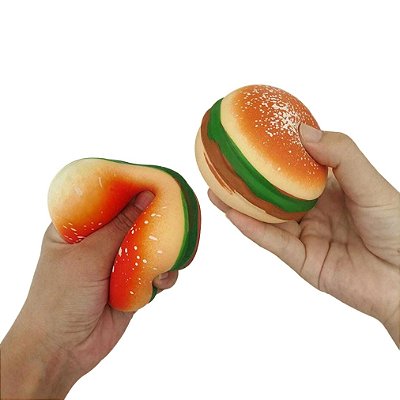 Squishy Hamburguer de Apertar Anti Estresse