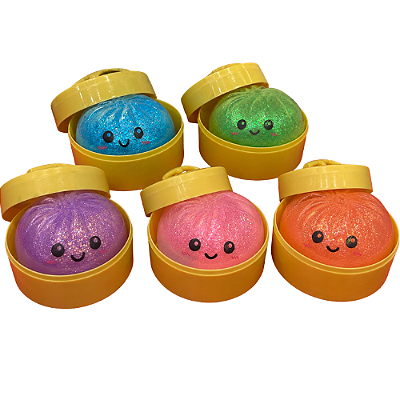 Fidget Toy Squishy Dumpling Bolinho Glitter Surpresa Anti Stress